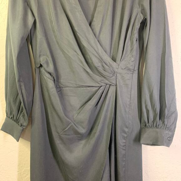 TEREA Dress Medium Raina Draped Crossover Wrap Maxi Side Zip High Front Slit NWT - Picture 7 of 16
